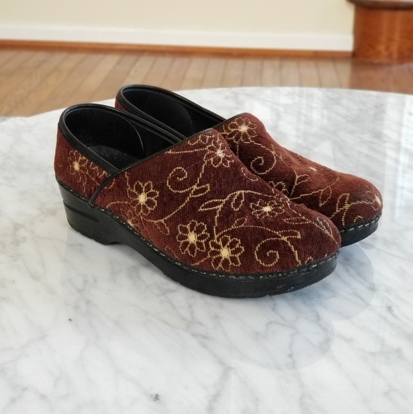 Dansko Shoes - DANSKO Floral Fabric Brown Clogs Size 9